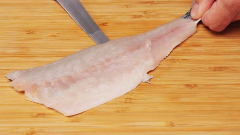 preparación de un filete de pescado