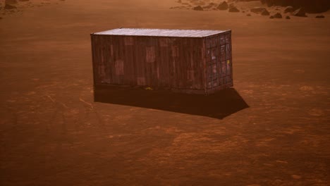 contenedor de envío abandonado en el desierto