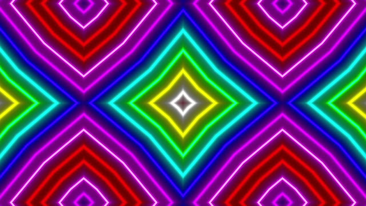 Neon geometric pattern illumination animation motion graphics
