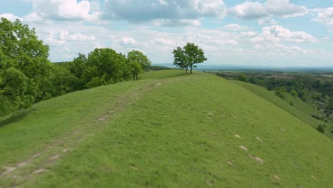 aerial view of a green hill in the countryside of pescara, italy