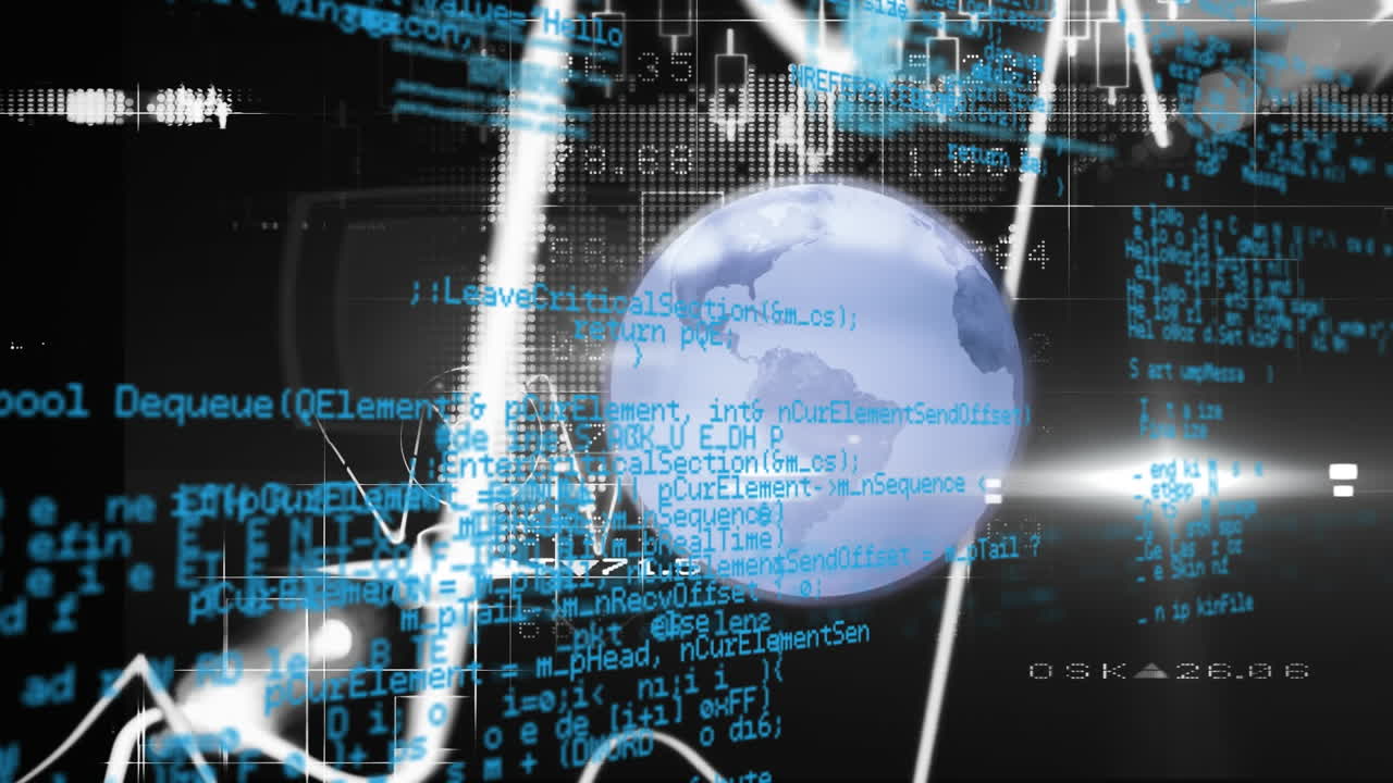 Animation of data processing over globe