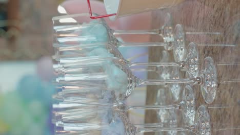 elegantly arrayed glassware awaiting cocktail celebrations