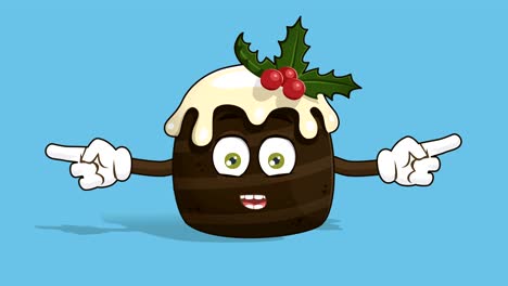 pastel de navidad de dibujos animados doble puntero hablar con cara animación alfa mate