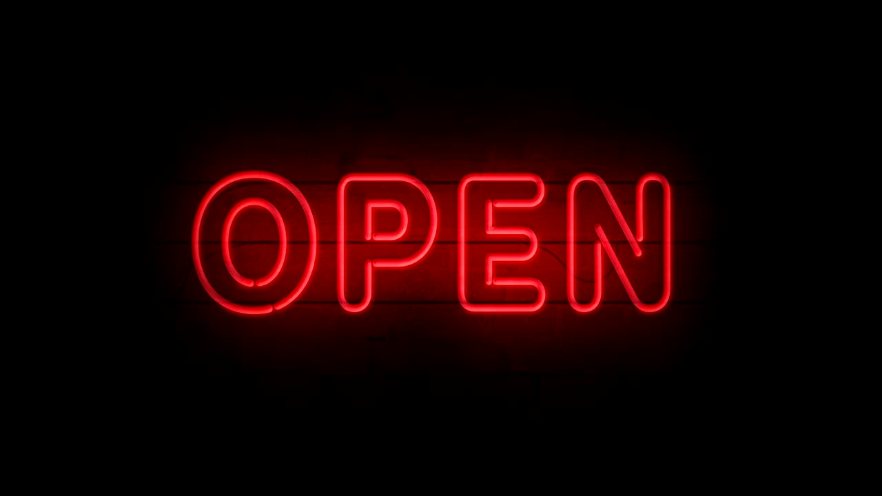 Open neon sign