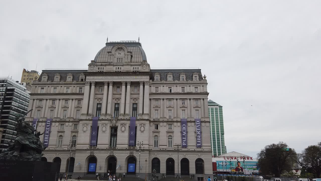 Panoramic at Historic Neighborhood of Buenos Aires City Argentina with Cultural Palace Building
