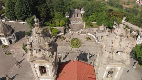 aerial shot of bom jesus church in portugal