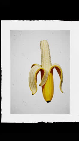 peeled banana on white background