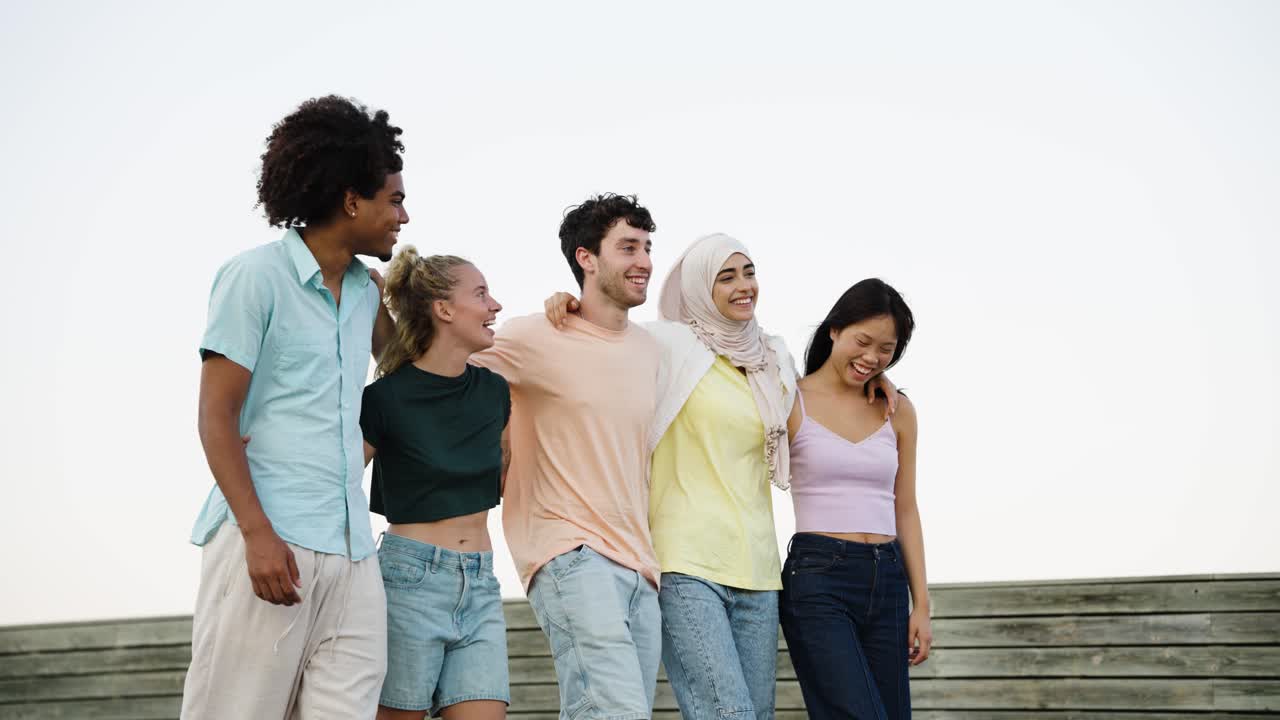 Diverse Group of Friends Enjoying Time Together Outdoors