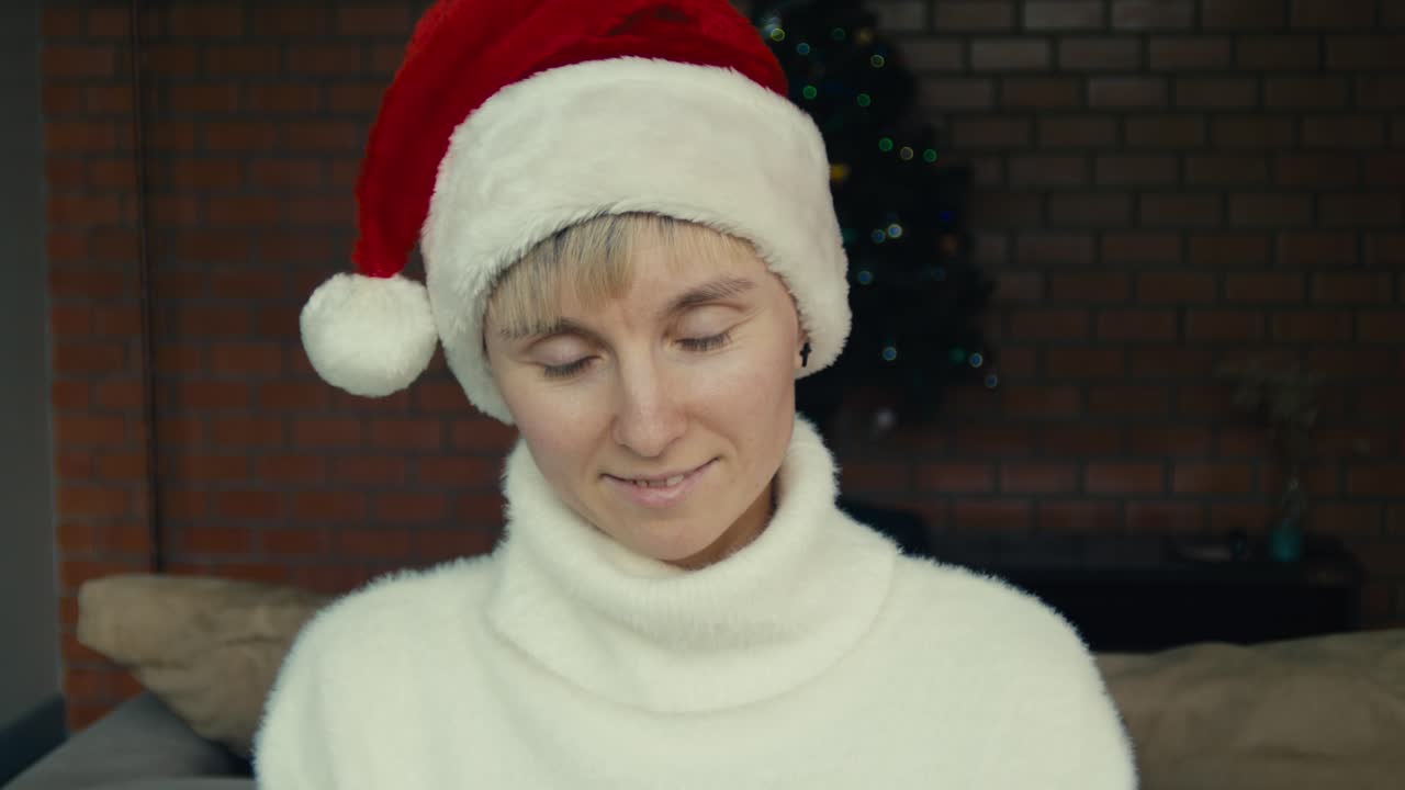 Woman in a Santa Hat