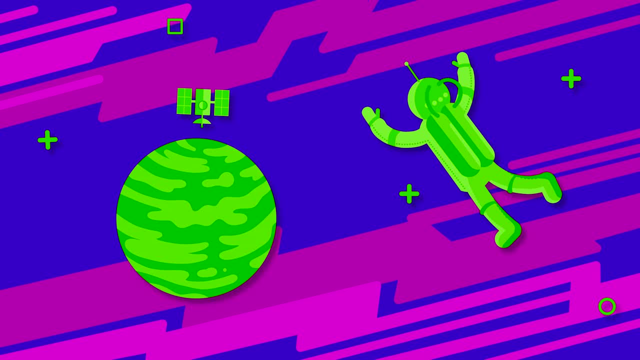 un astronauta vuela a través del espacio exterior