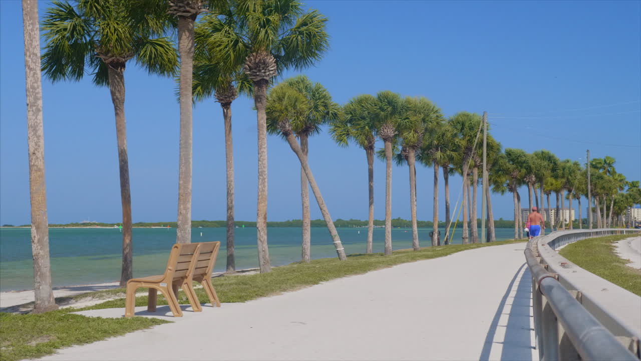 sendero para caminar a lo largo de la calzada de dunedin en florida