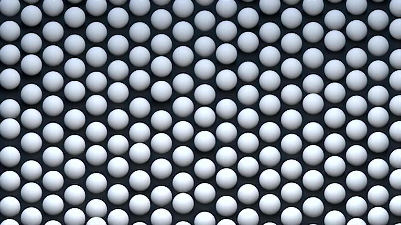 fondo abstracto con esferas isométricas en la superficie, representación 3d