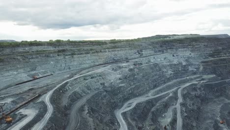 aerial view of an open pit mine