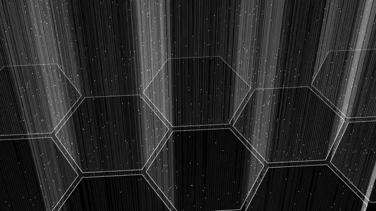 Abstract visualization of data streams in a hexagonal structure