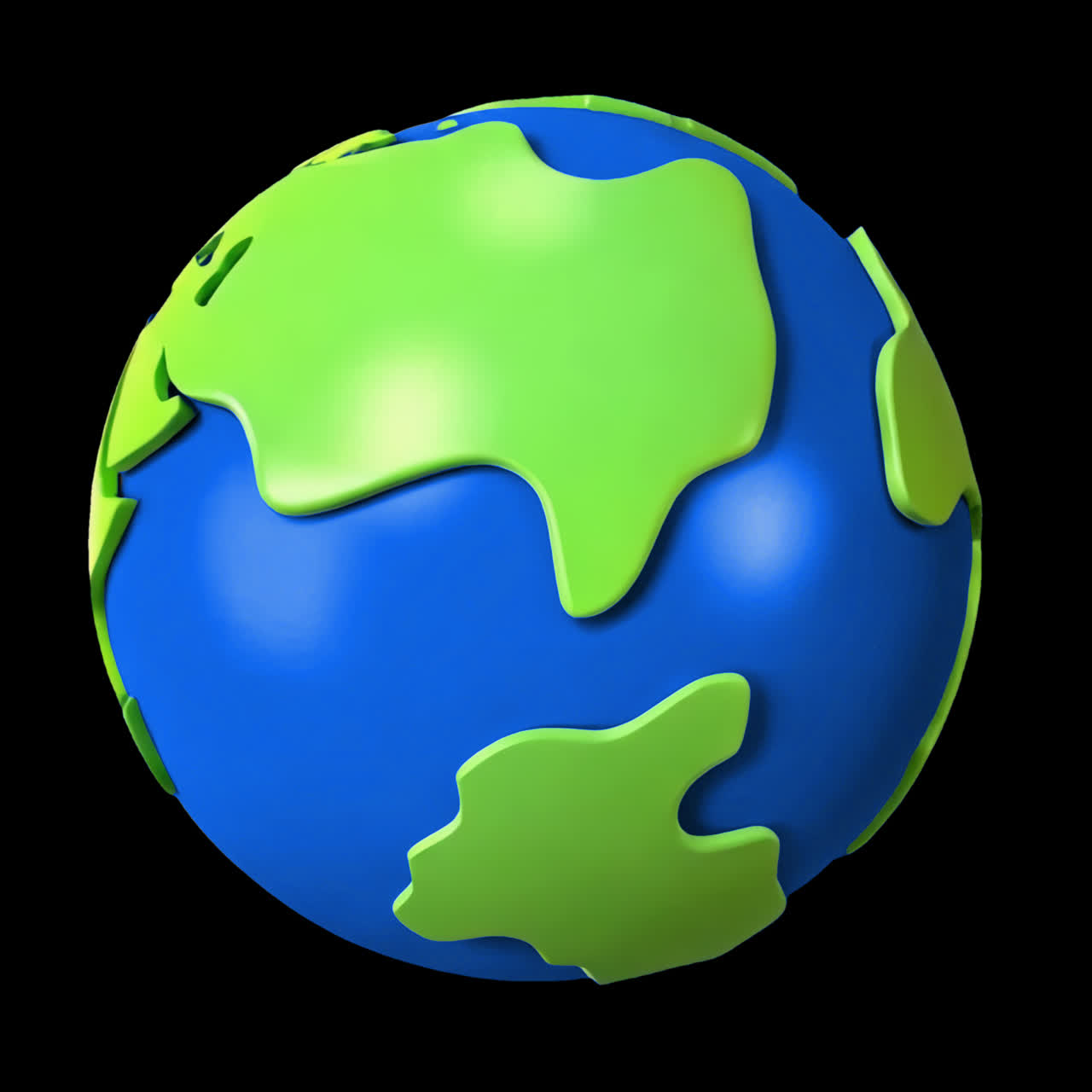 Spinning globe 3d element animation isolated asset, transparent 4K video, alpha channel, ProRes 4444