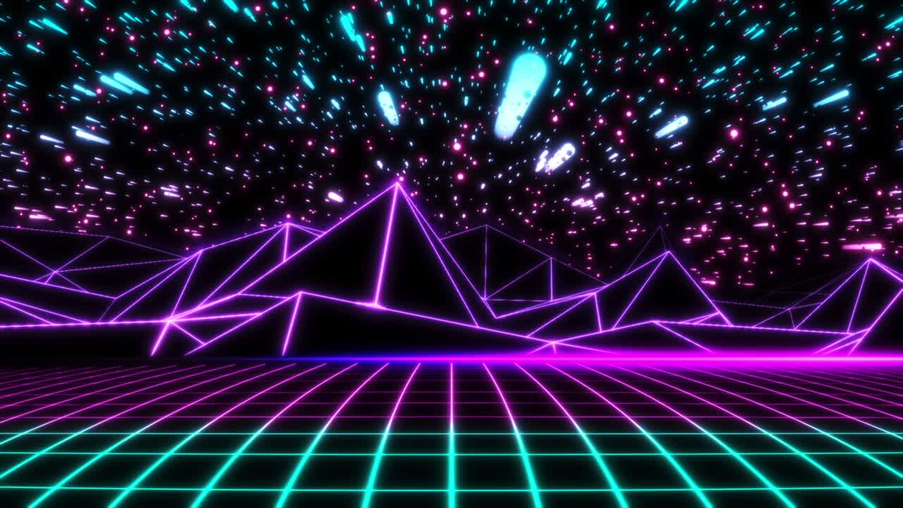 Concept 20-N1 Infinite Abstract Neon Retrowave Animated Background