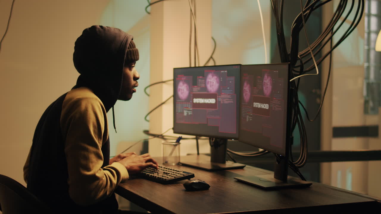 Hacker attempting to breach a system