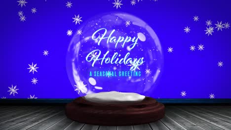 Animation-of-christmas-greetings-in-snow-globe-with-shooting-star-and-snow-falling