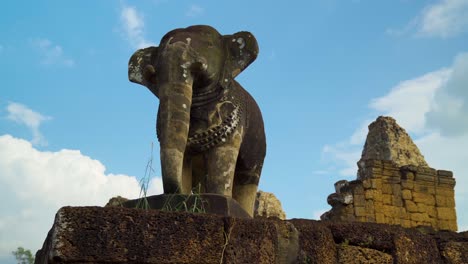 elephant statue in east mebon temple, angkor siem reap, cambodia