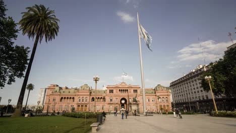 Time-Lapse-Of-Casa-Rosada,-Buenos-Aires,-Argentina