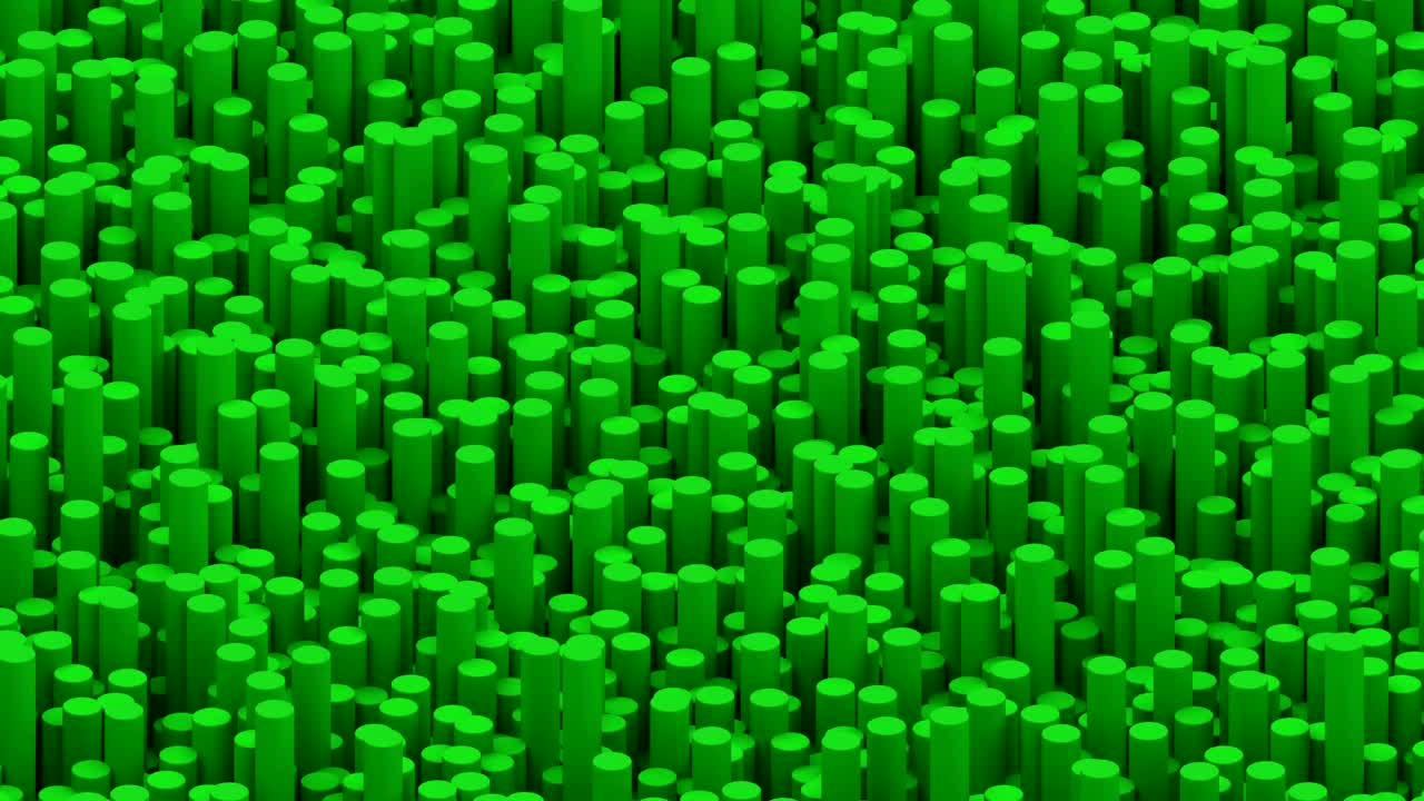 superficie con cilindros verdes de fondo animado