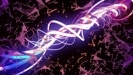líneas abstractas coloridas y formas geométricas, fondo de animación digital