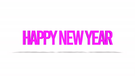 texto de feliz año nuevo rodante en degradado blanco