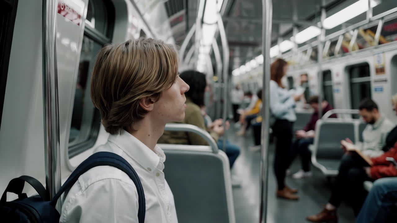 Young Man on a Subway
