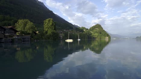 panning-lake brienz early morning iseltwald switzerland