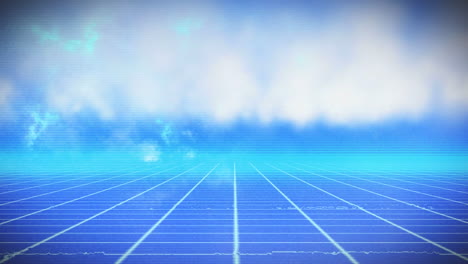 animation of blue grid moving in seamless loop in hypnotic motion