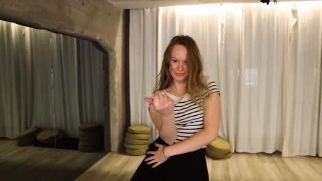 slow motion talented teenage female dancer dancing