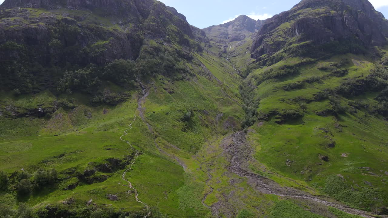 Video drone sopra Glencoe, Scozia.