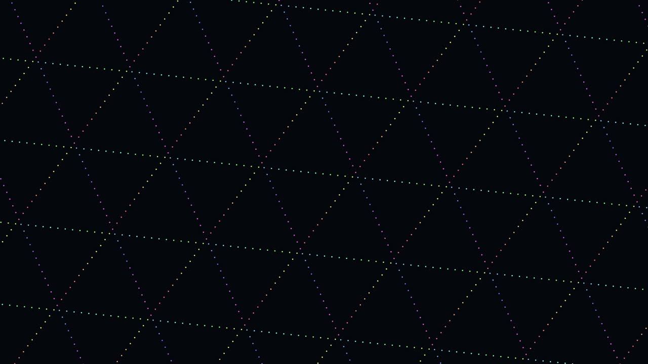 검은 바탕에 다채로운 교차 격자 패턴