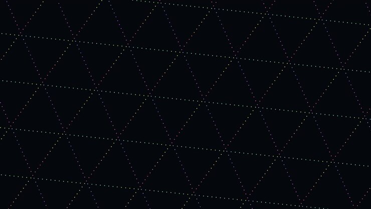 farbenfrohes kreuzendes rastermuster auf schwarzem hintergrund