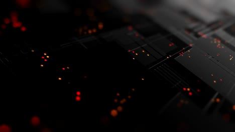 abstract high tech digital technology background made of particles and metallic plates.