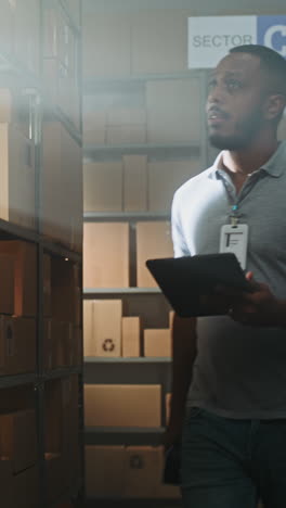 warehouse worker scanning inventory