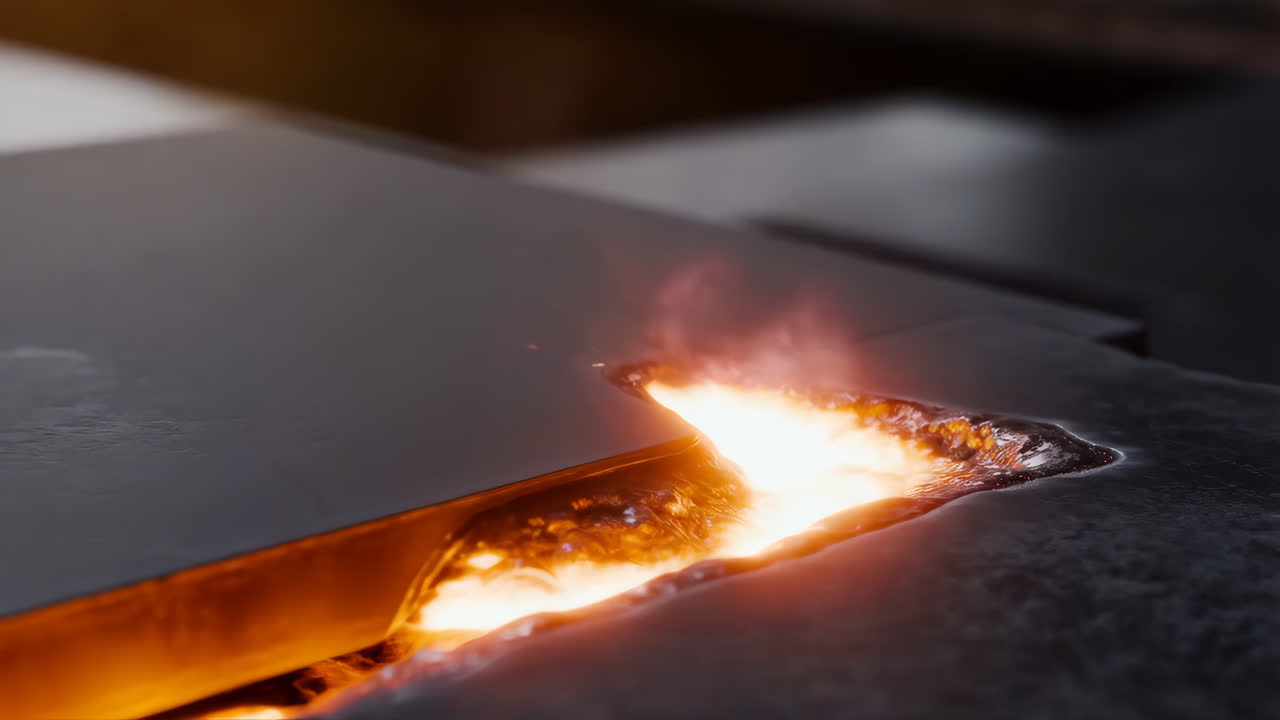 Molten Material Flowing in an Industrial Process