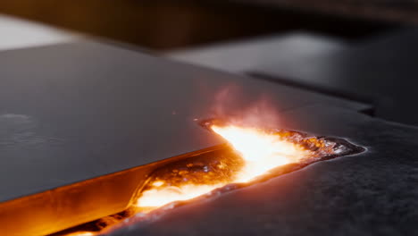 molten material flowing in an industrial process