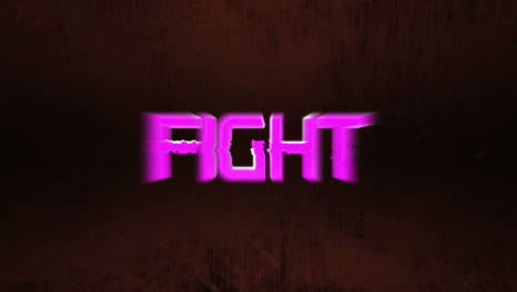 animación del efecto glitch sobre el banner de texto de lucha contra el fondo rojo grunge