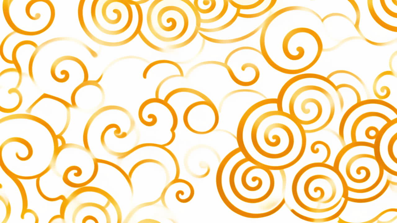 Golden Spiral and Swirl Abstract Pattern on White Background