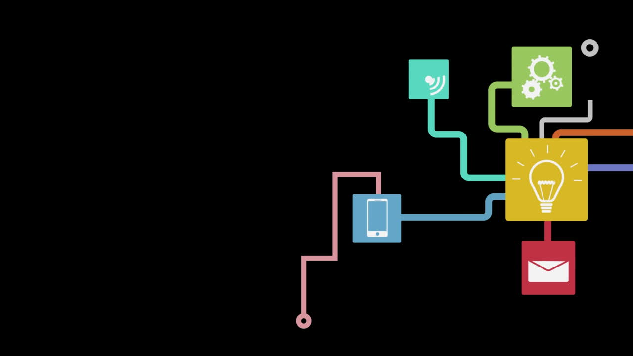 Animation of colored network of connections
