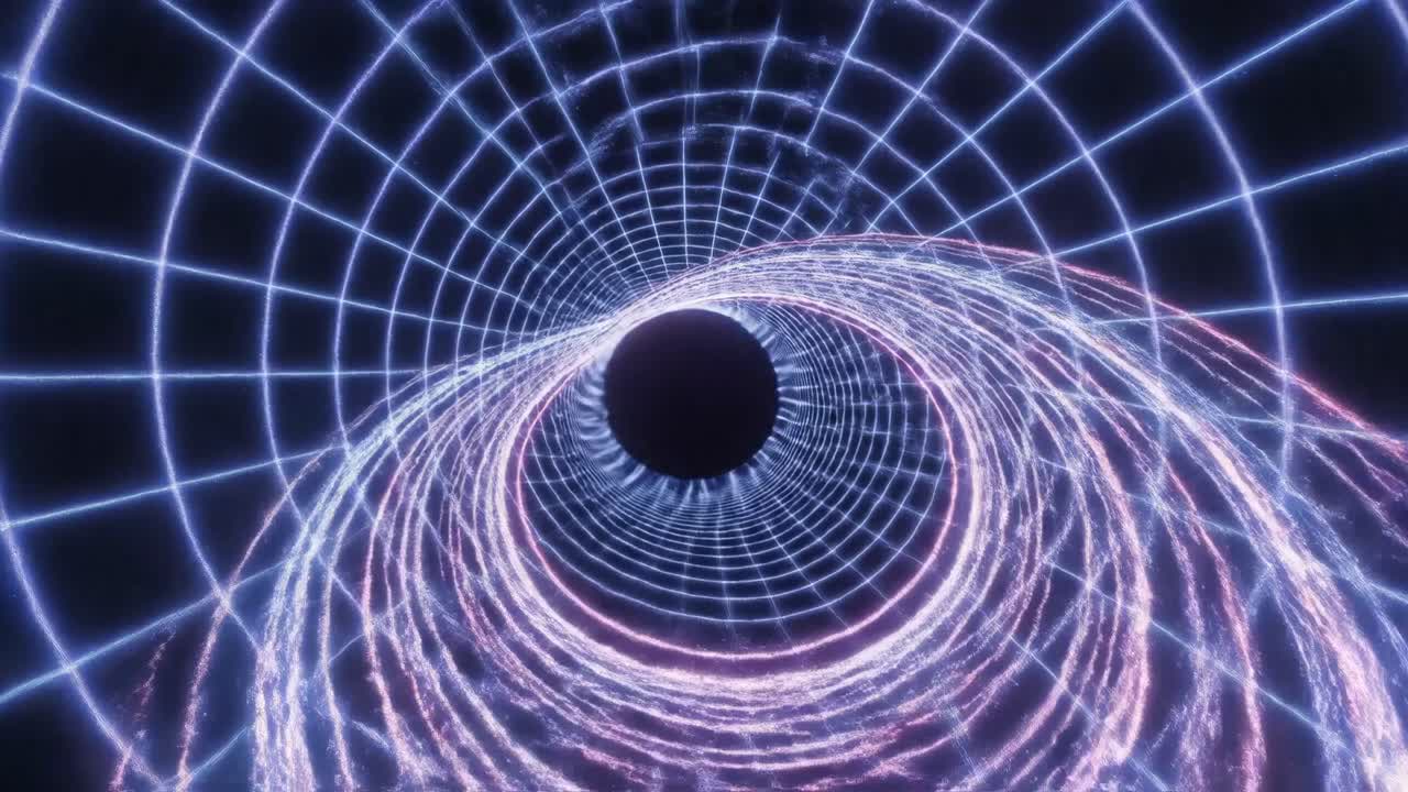 Visual representation of a black hole and its effects on spacetime