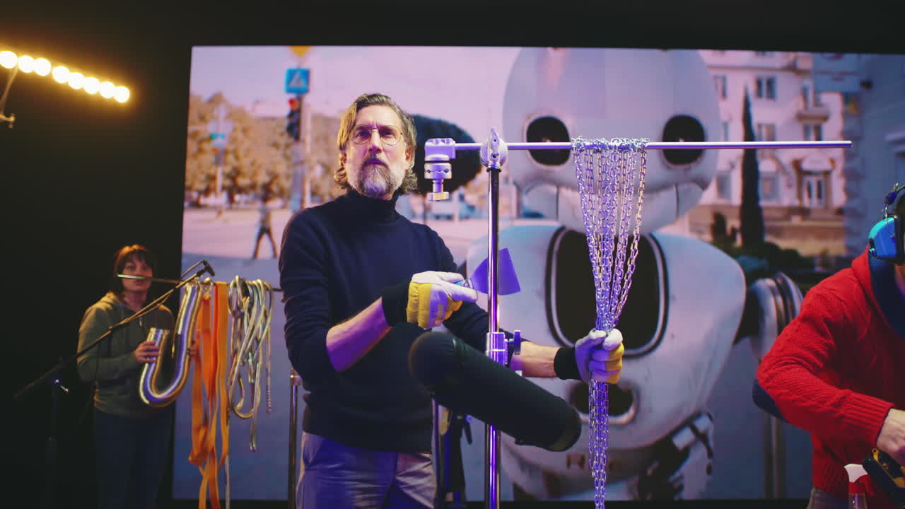 produção cinematográfica em andamento