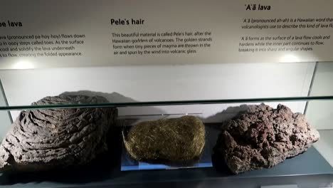 Informative-panel-about-lava-materials-at-Natural-History-Museum,-London