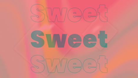 animation of text sweet on colourful background