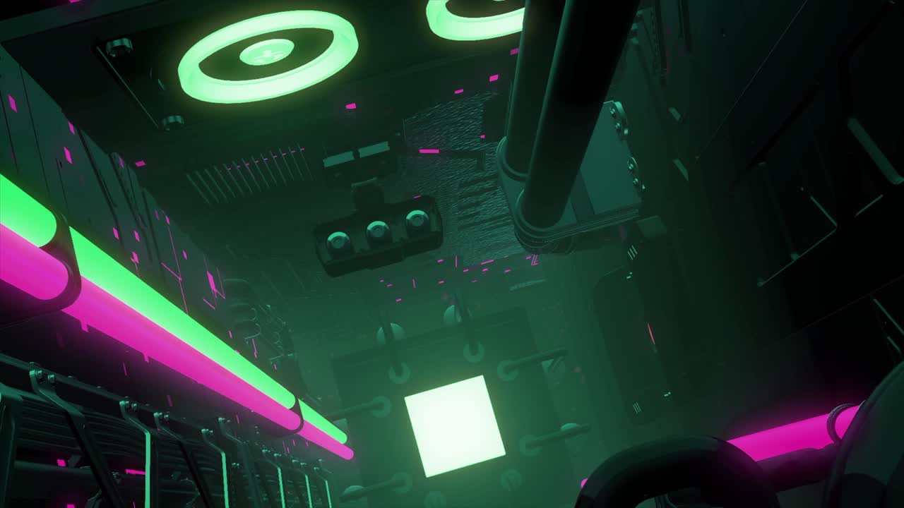 Paesaggio cittadino neon cyberpunk
