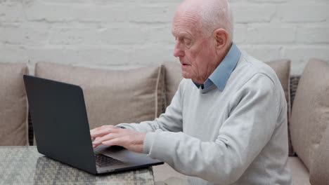 Senior man using laptop