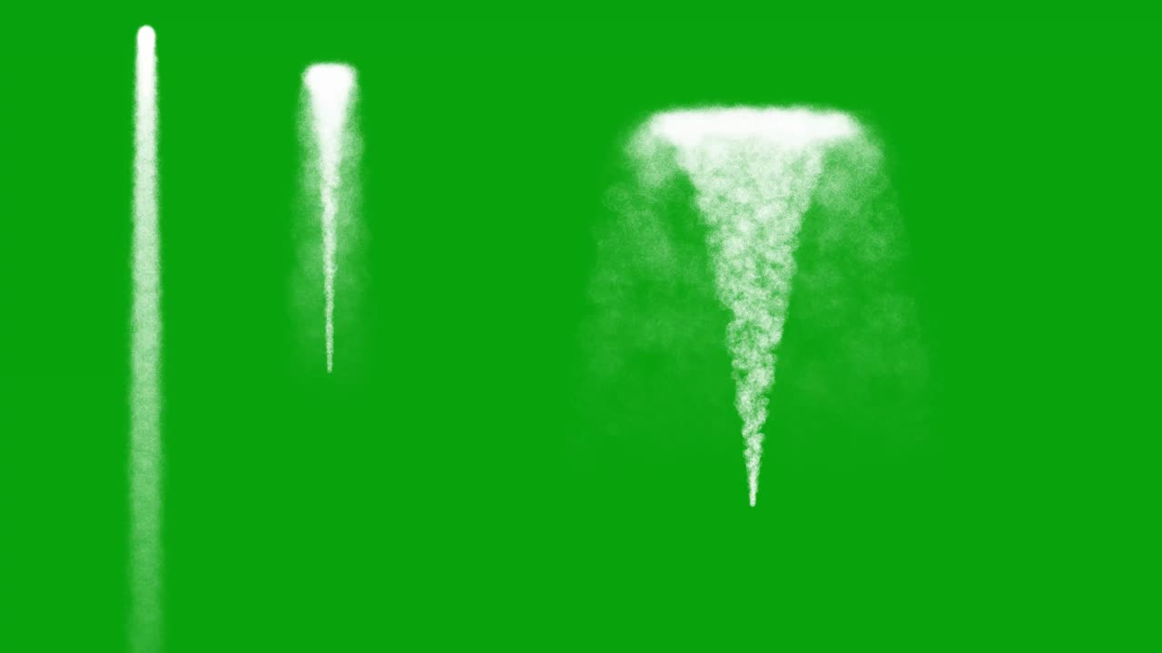 녹색 화면 배경으로 물 분수 모션 그래픽