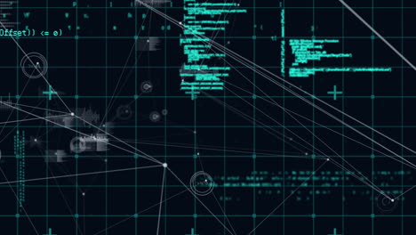 Animation of network of connections over data processing