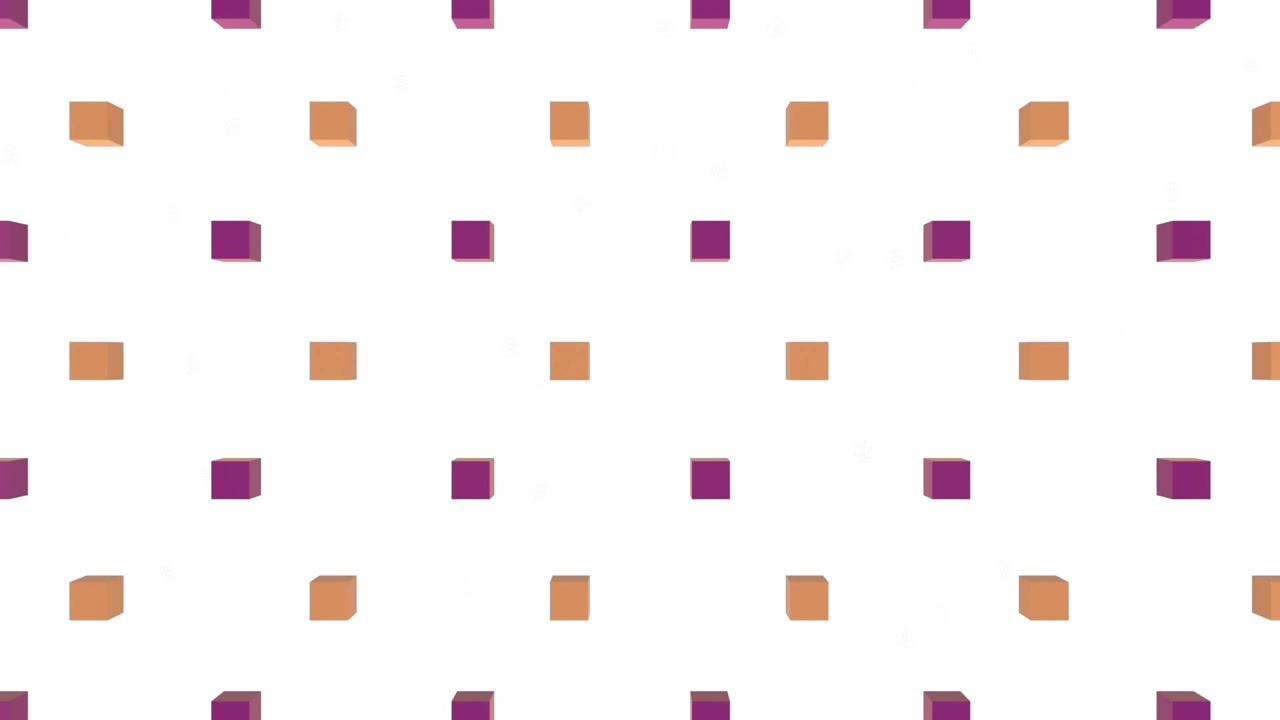Animation of colorful geometrical falling shapes over white background